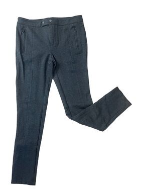Vince Charcoal Grey Ponte Knit Slim Tapered Trouser Size 6 Work Office